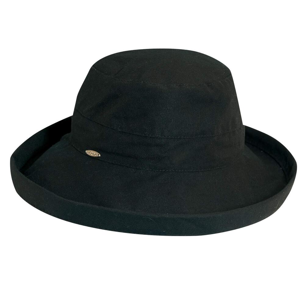 2123 Medium Brim Cotton Hat, Black, One Size